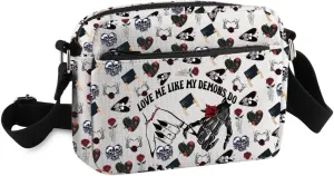 Enemies To Lovers Crossbody Purse Bag Gothic Lovers Messenger Bag Gothic Valentine Gift Gothic Wedding Gift Skull Hands Gift