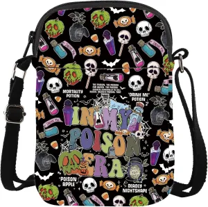 ENSIANTH Kuzco’s Poison Inspired Crossbody Pursue Bag Halloween Spooky Gift Skull Lover Messenger Bag Pumpkin Season Gift