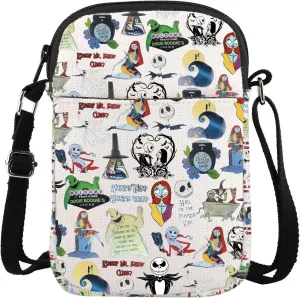 ENSIANTH Movie Inspired Messenger Bag Skull Merch Jack Sally Fans Gift Zero Ghost Dog Crossbody Bag