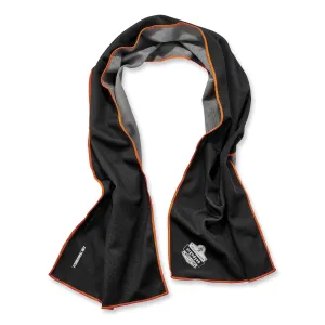 ergodyne® Chill-Its 6602MF Evaporative Microfiber Cooling Towel, 40.9 x 9.8, One Size Fits Most, Microfiber, Black