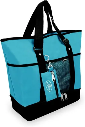 Everest Luggage Deluxe Shopping Tote, Turquoise/Black, Turquoise/Black, One Size