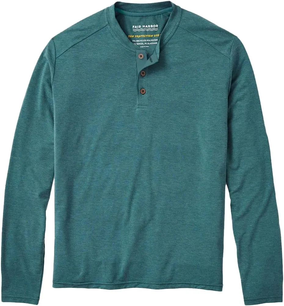 Fair Harbor The Seabreeze Henley –– Men's Classic Long Sleeve Henley –– Incredibly Soft and Lightweight, UPF 50