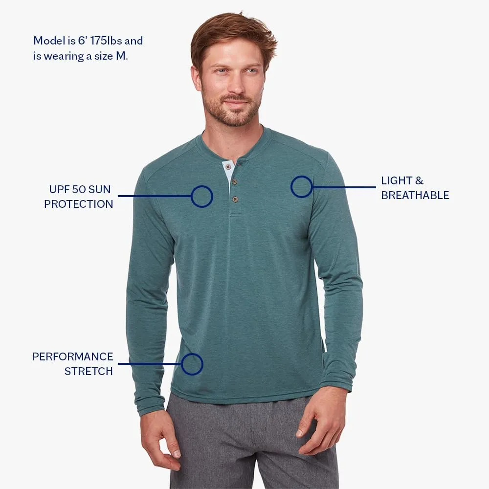 Fair Harbor The Seabreeze Henley –– Men's Classic Long Sleeve Henley –– Incredibly Soft and Lightweight, UPF 50