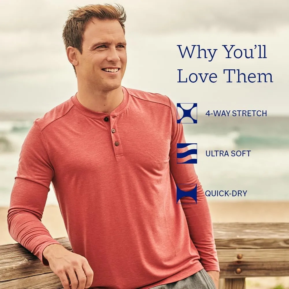 Fair Harbor The Seabreeze Henley –– Men's Classic Long Sleeve Henley –– Incredibly Soft and Lightweight, UPF 50