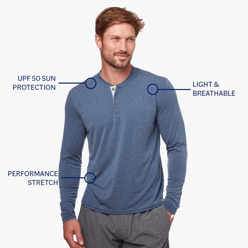 Fair Harbor The Seabreeze Henley –– Men's Classic Long Sleeve Henley –– Incredibly Soft and Lightweight, UPF 50