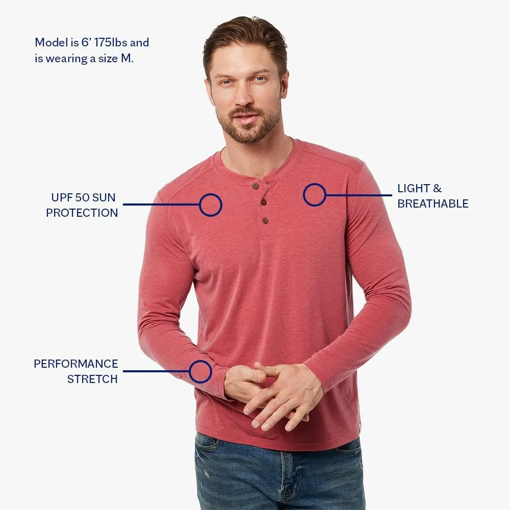Fair Harbor The Seabreeze Henley –– Men's Classic Long Sleeve Henley –– Incredibly Soft and Lightweight, UPF 50