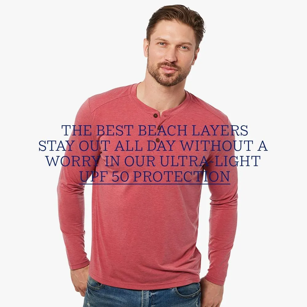 Fair Harbor The Seabreeze Henley –– Men's Classic Long Sleeve Henley –– Incredibly Soft and Lightweight, UPF 50
