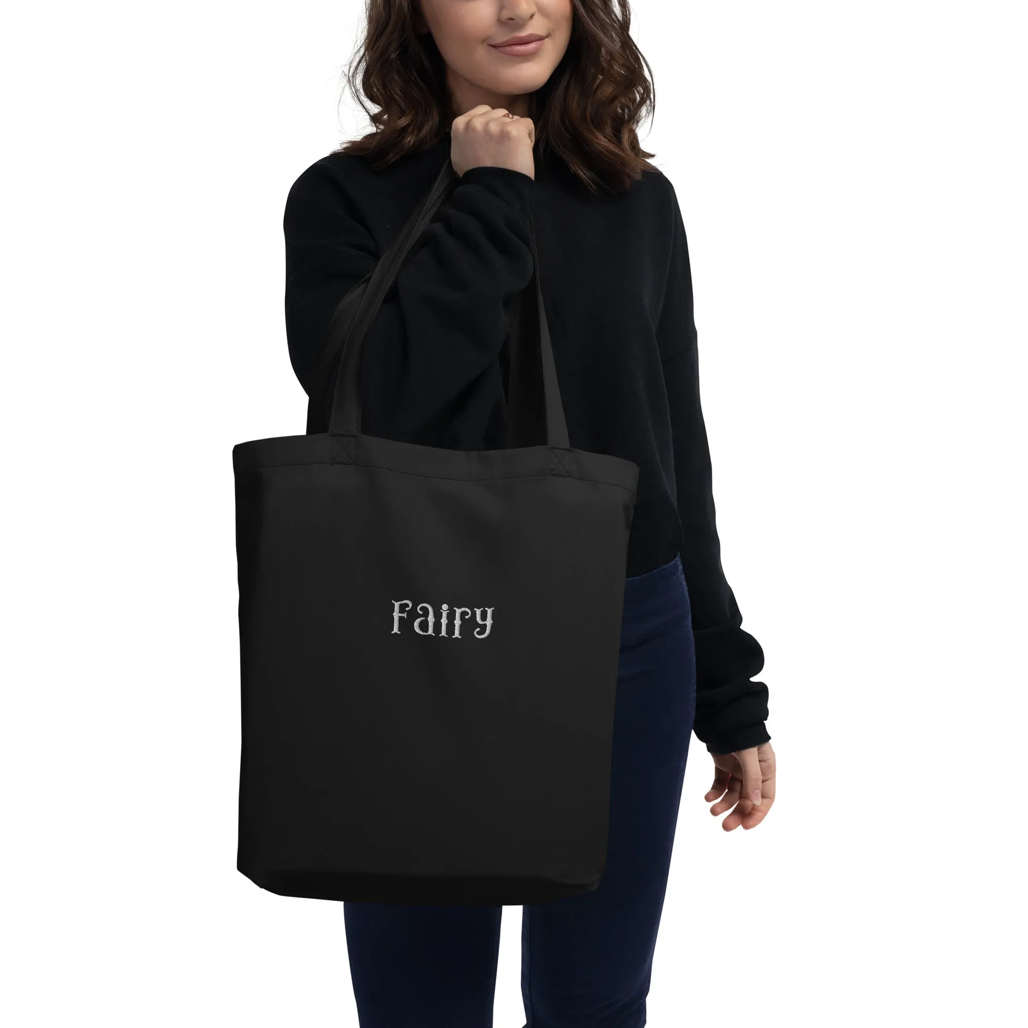 Fairy Embroidered Organic Tote Bag
