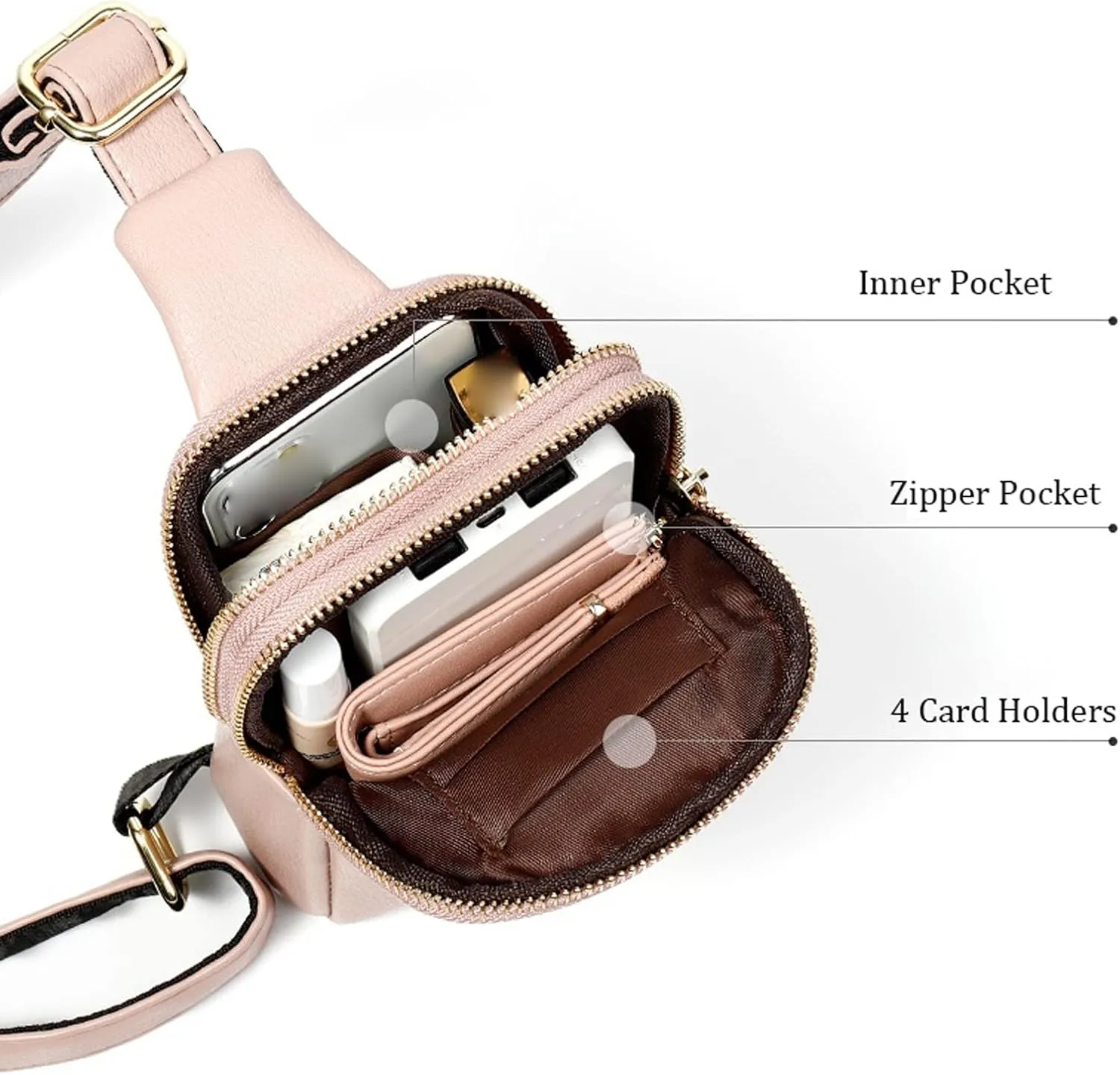 Fanny Pack Women Chest Bags PU Leather Fashion Waist Bag Mini Sports Messenger Bag Women Belt Bag Coin Purse(Black)