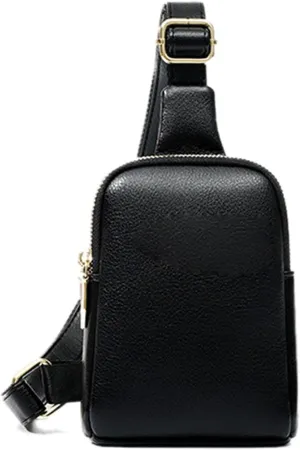 Fanny Pack Women Chest Bags PU Leather Fashion Waist Bag Mini Sports Messenger Bag Women Belt Bag Coin Purse(Black)