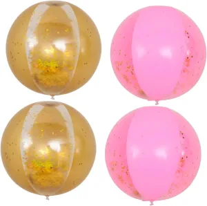 FAVOMOTO 4pcs Inflatable Transparent Pool Party Toys for Fun Playing for Family Gatherings Bbqs and Themed Events