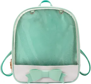 FF1 Candy Leather Bow Backpack Clear Beach Girls Bag Ita Bag