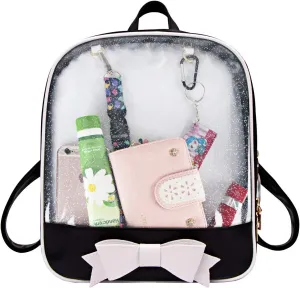 FF1 Candy Leather Bow Backpack Clear Beach Girls Bag Ita Bag