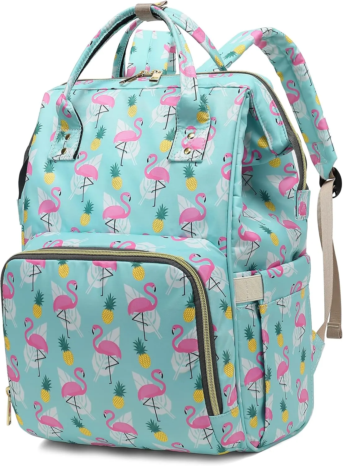 Flamingo Laptop Backpack for Womens Girls, College Backpacks School Bag Bookbag 15.6 Inch Computer Backpack (Green)