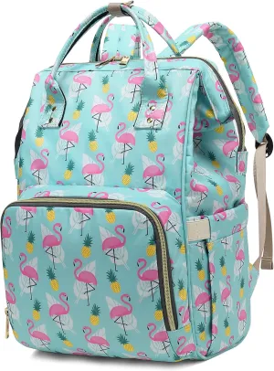 Flamingo Laptop Backpack for Womens Girls, College Backpacks School Bag Bookbag 15.6 Inch Computer Backpack (Green)