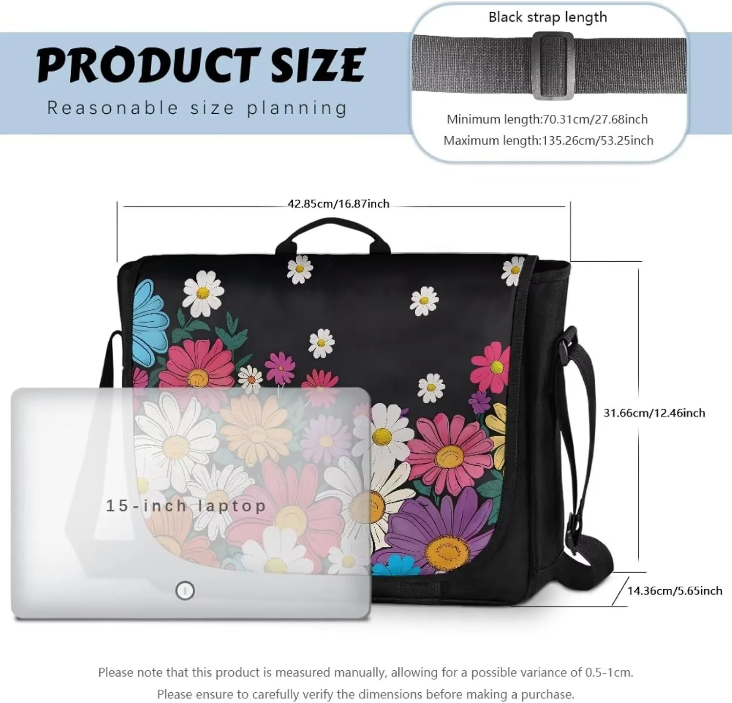 Flap Messenger Bag for Women Vintage Crossbody Bag Classic Shoulder Handbag Large Satchel Bag fits 13",15" Laptop