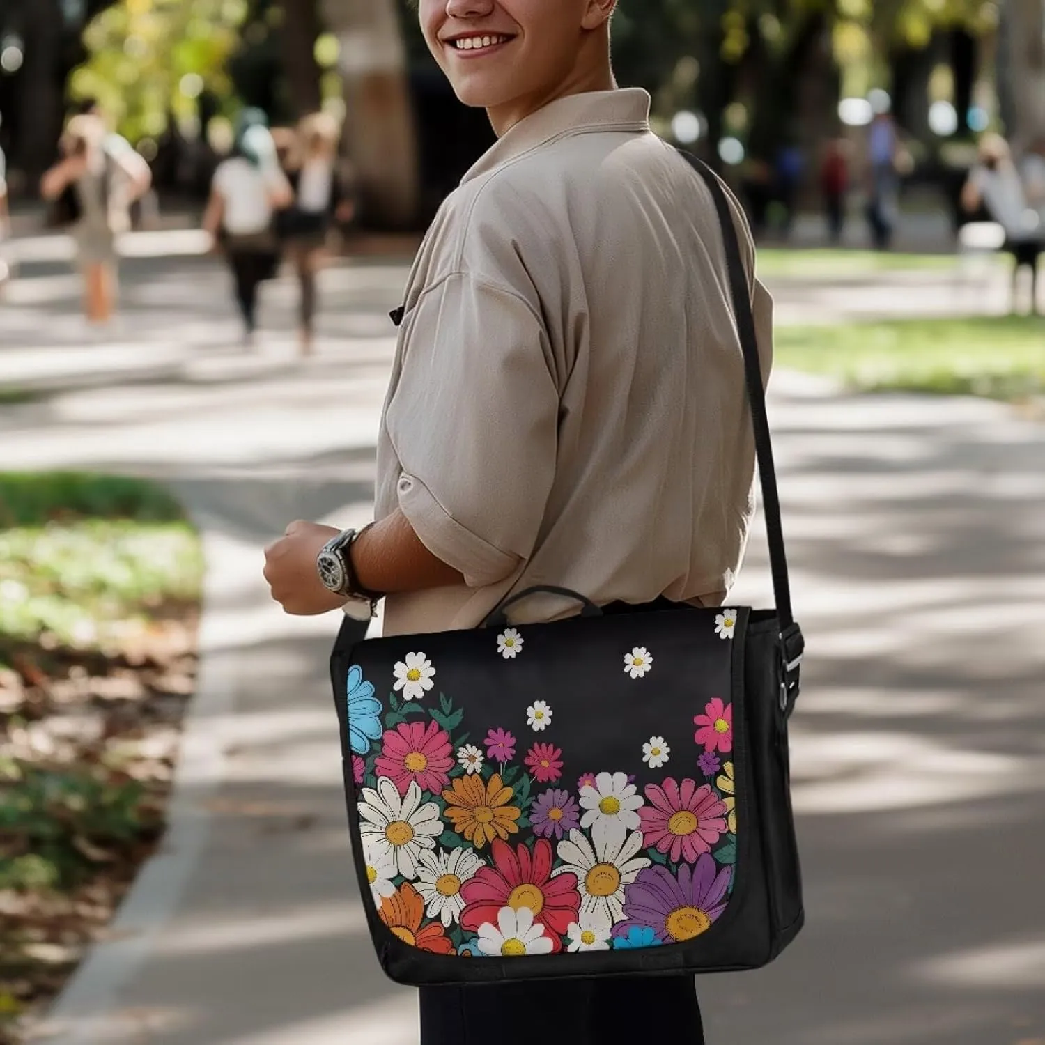 Flap Messenger Bag for Women Vintage Crossbody Bag Classic Shoulder Handbag Large Satchel Bag fits 13",15" Laptop