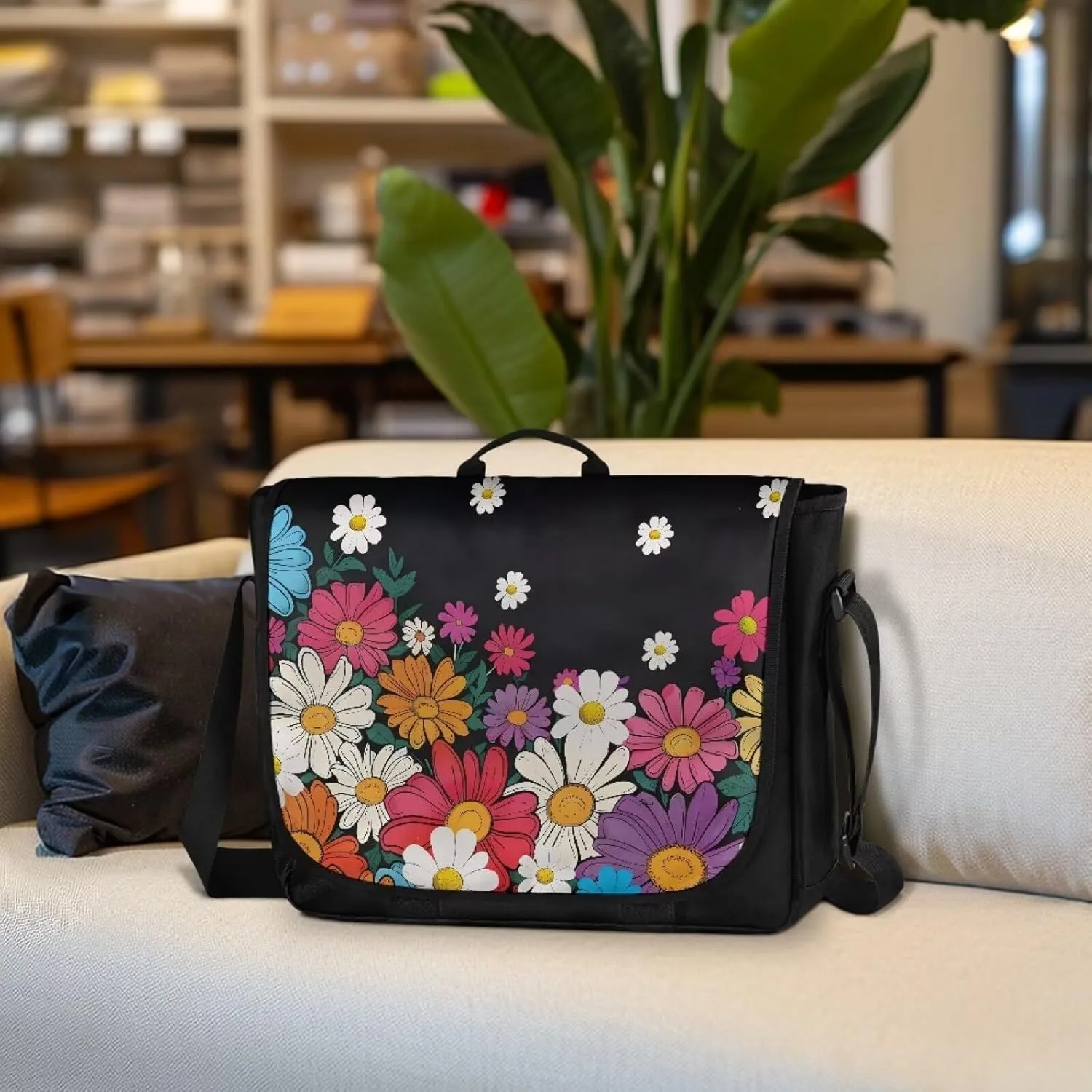 Flap Messenger Bag for Women Vintage Crossbody Bag Classic Shoulder Handbag Large Satchel Bag fits 13",15" Laptop