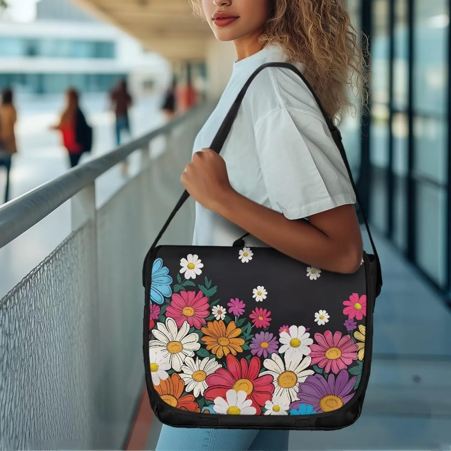 Flap Messenger Bag for Women Vintage Crossbody Bag Classic Shoulder Handbag Large Satchel Bag fits 13",15" Laptop