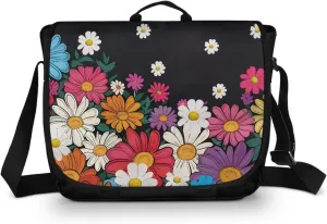 Flap Messenger Bag for Women Vintage Crossbody Bag Classic Shoulder Handbag Large Satchel Bag fits 13",15" Laptop