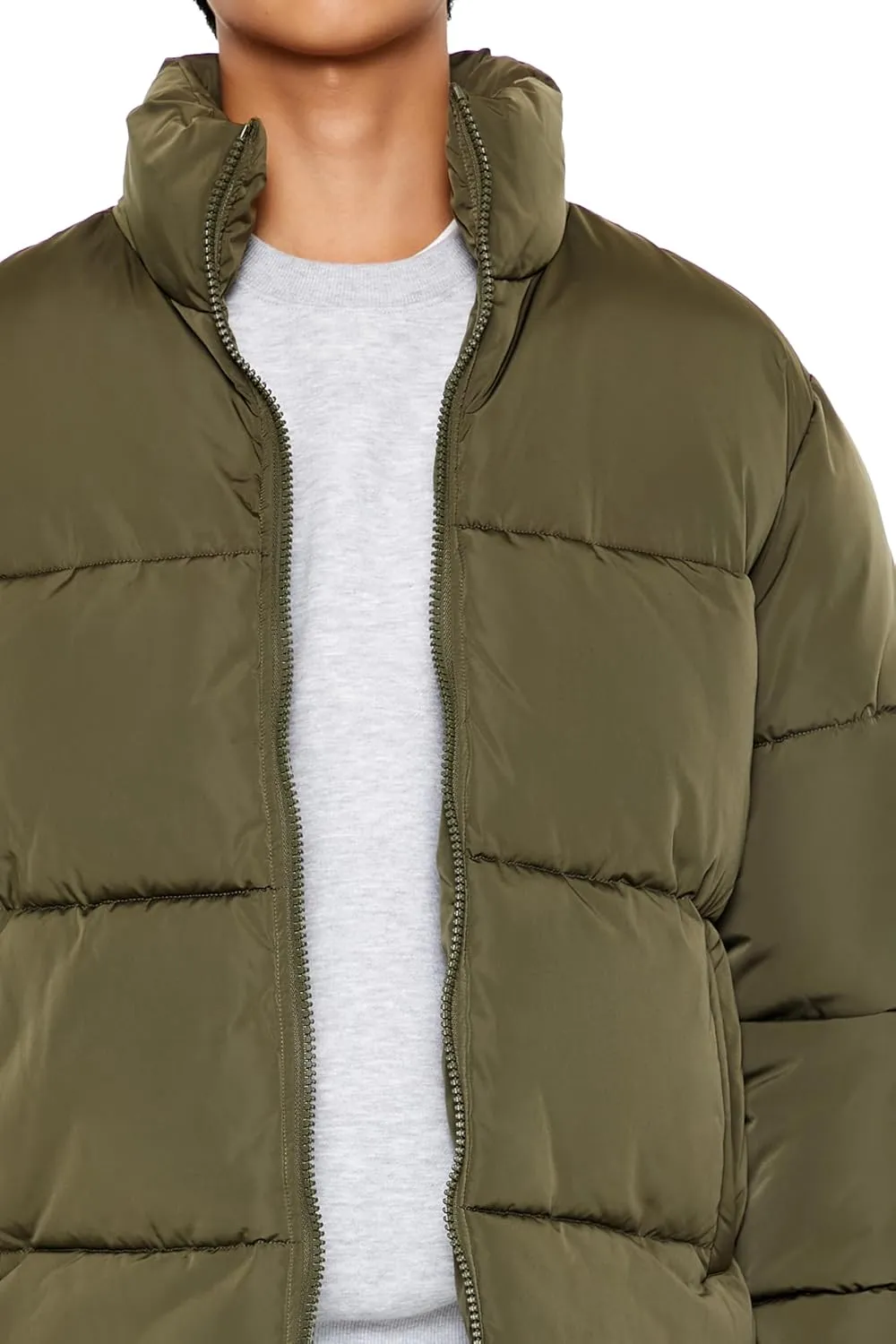 Forever 21 Men's Quilted Funnel-Neck Puffer Jacket
