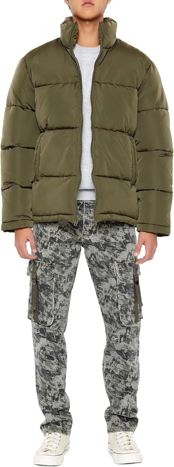 Forever 21 Men's Quilted Funnel-Neck Puffer Jacket