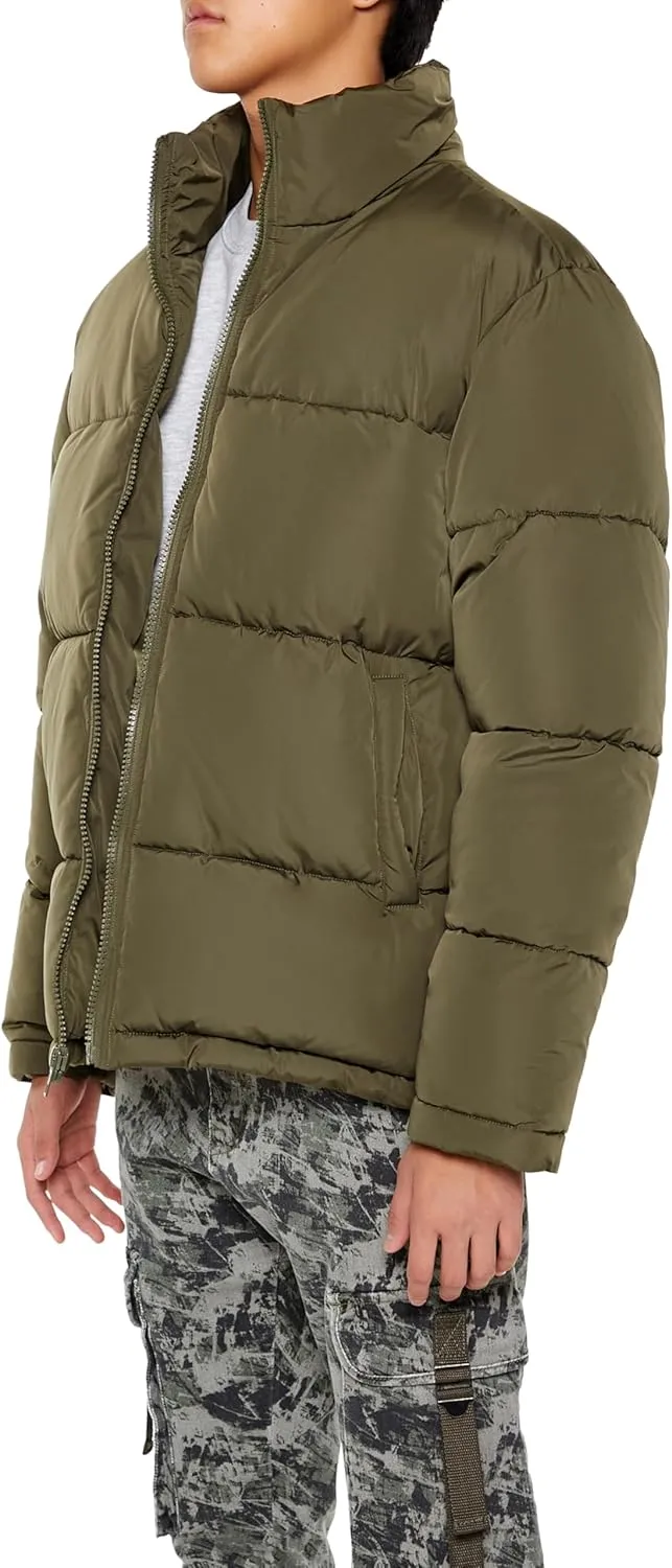 Forever 21 Men's Quilted Funnel-Neck Puffer Jacket