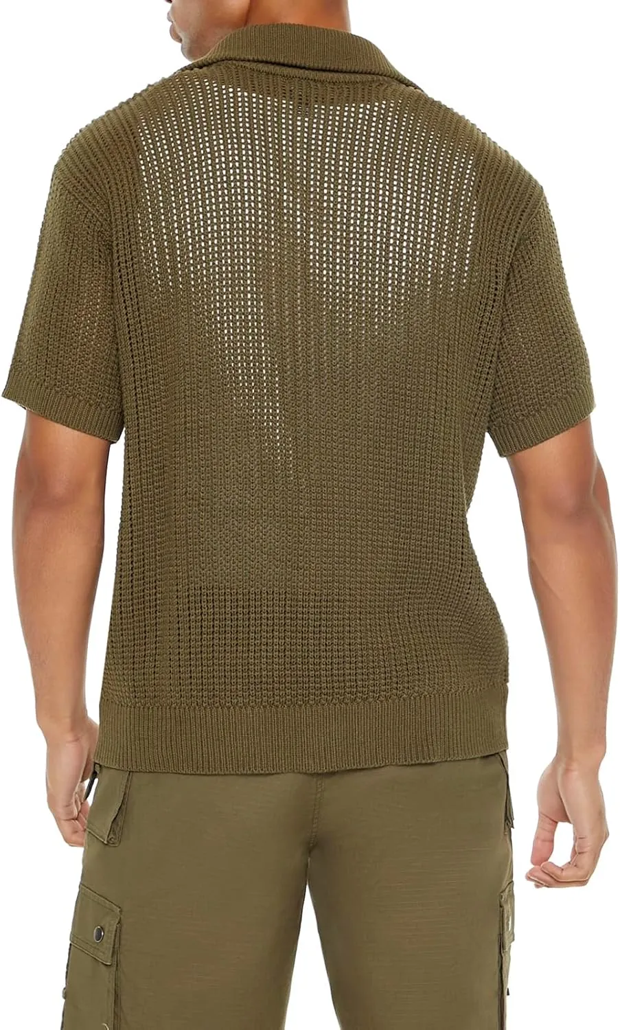 Forever 21 Men's Sweater-Knit Half-Zip Shirt