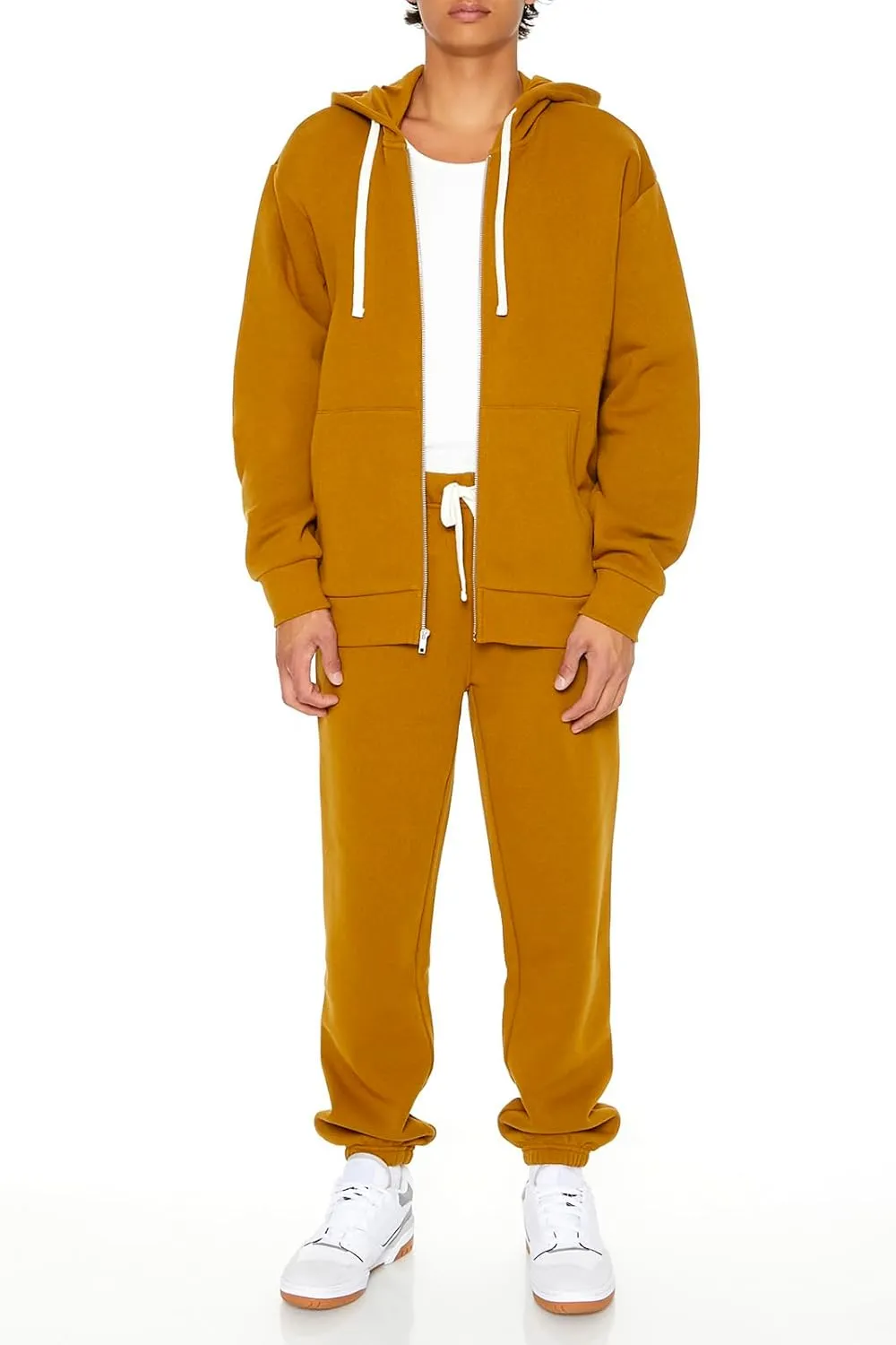 Forever 21 Men's Zip-up Drawstring Hoodie