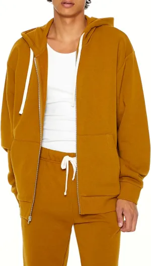Forever 21 Men's Zip-up Drawstring Hoodie