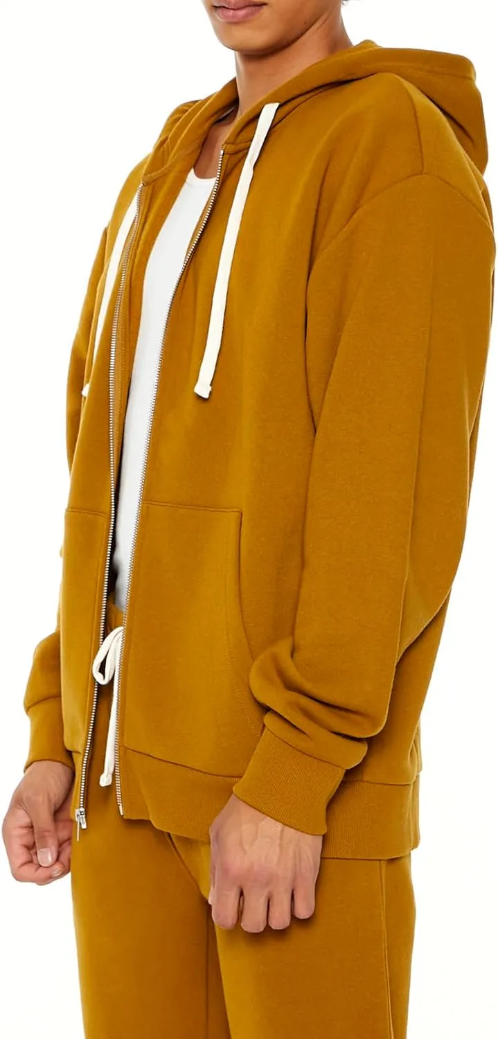 Forever 21 Men's Zip-up Drawstring Hoodie