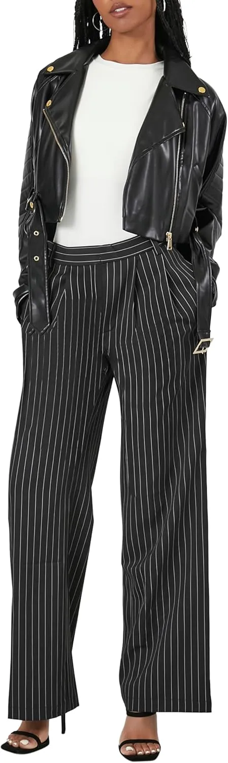 Forever 21 Women's Cropped Faux Leather Moto Jacket