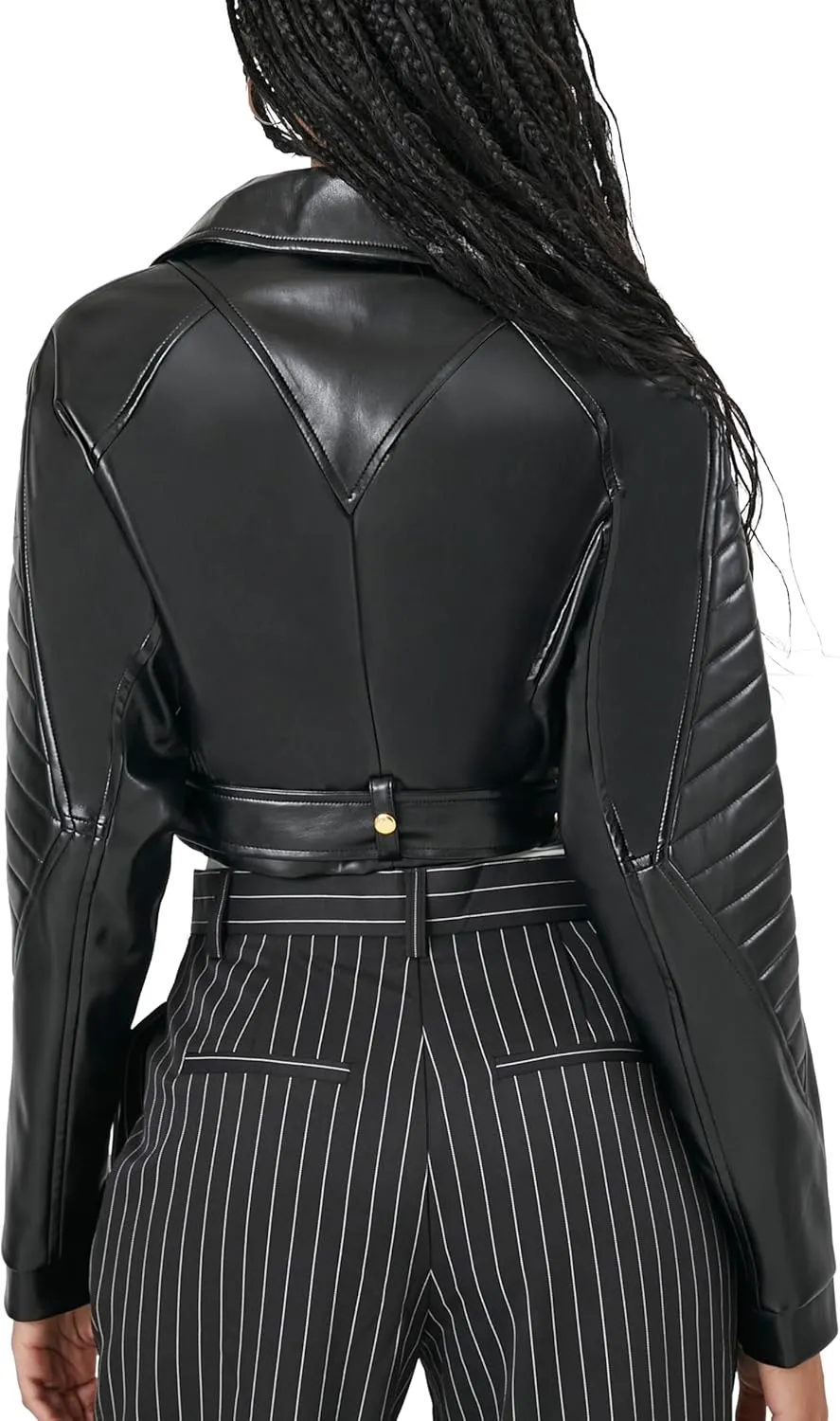 Forever 21 Women's Cropped Faux Leather Moto Jacket