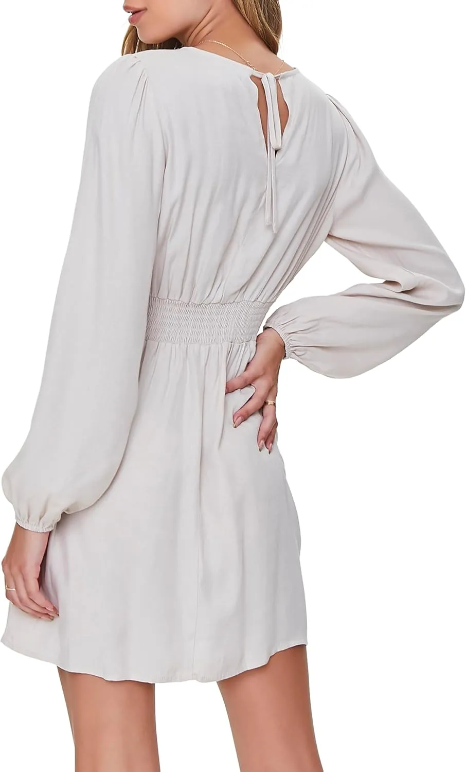 Forever 21 Women's Cutout Peasant-Sleeve Mini Dress