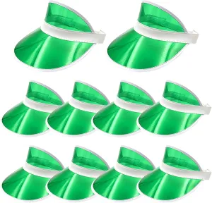 Forwe 10 Pack Sun Visor Hats Women Retro Candy Color Clear Beach Hat Outdoor Sports UV Protection Sunhat