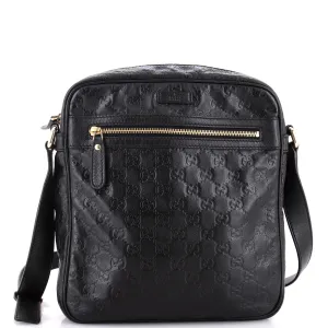 Front Zip Messenger Guccissima Leather Medium