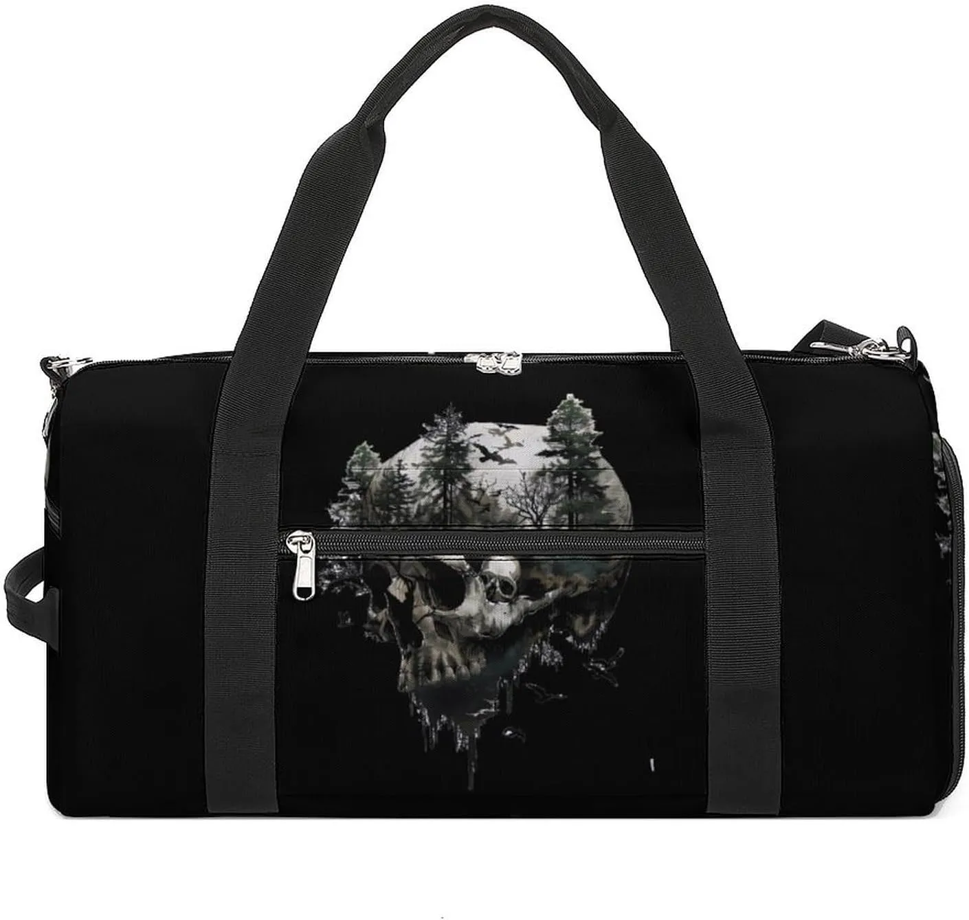 Funny Gothic Skull Gym Bag for Men Women Lightweight Duffel Bag Sports Workout Bag for Travel Yoga