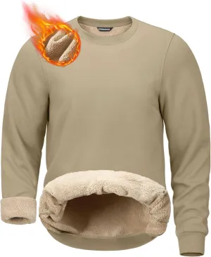 G Gradual Sherpa Lined Sweatshirts for Men Fleece Crewneck Sweatshirt Pullover Warm Shirts for Winter