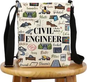 G2TUP Civil Engineer Appreciation Gift Civil Engineer Words Crossbody Bag Future Civil Engineer Civil Engineering Gift