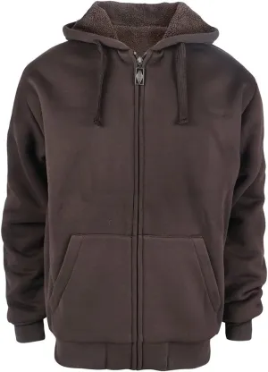 Gary Com Heavyweight Sherpa Hoodies for Men, Thick Fleece Lined Full Zip Up Winter Warm Sweatshirts Work Jackets