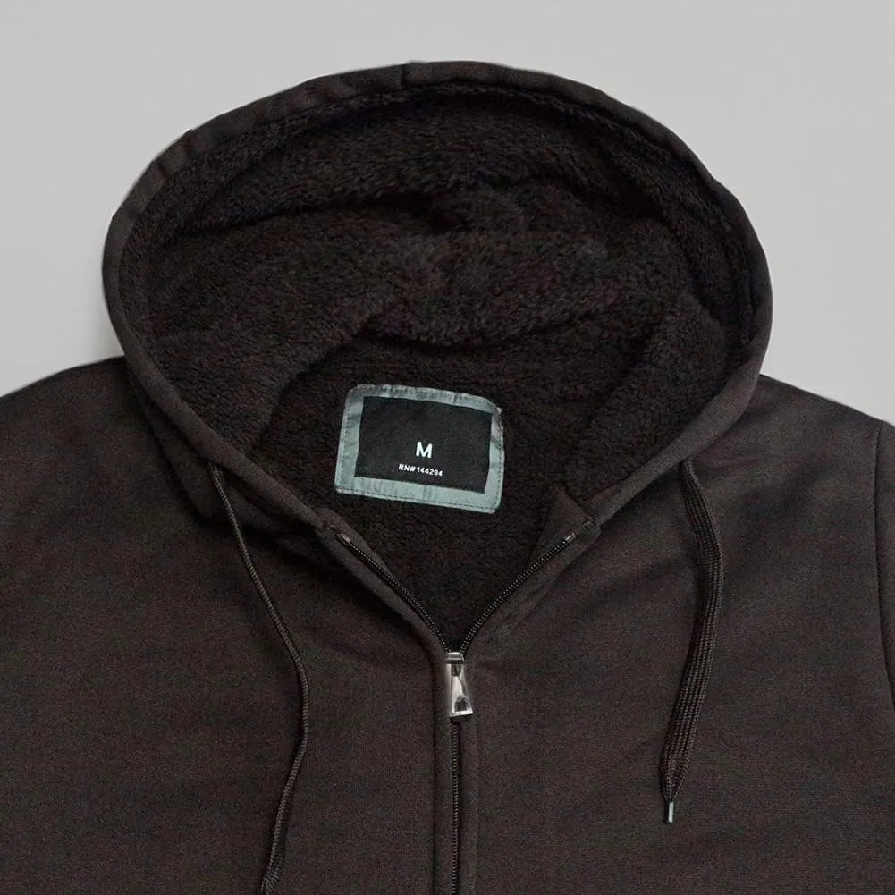 Gary Com Heavyweight Sherpa Hoodies for Men, Thick Fleece Lined Full Zip Up Winter Warm Sweatshirts Work Jackets