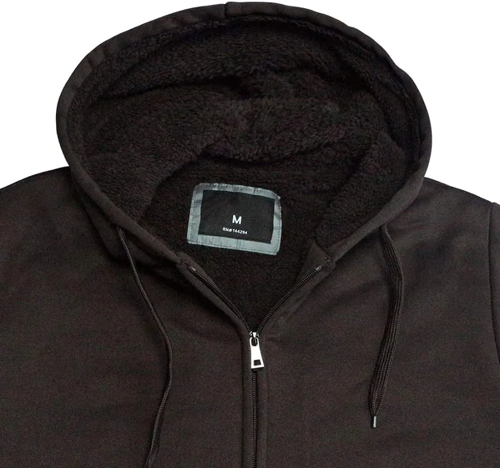 Gary Com Heavyweight Sherpa Hoodies for Men, Thick Fleece Lined Full Zip Up Winter Warm Sweatshirts Work Jackets