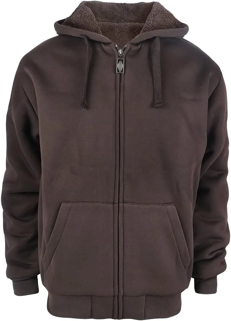 Gary Com Heavyweight Sherpa Hoodies for Men, Thick Fleece Lined Full Zip Up Winter Warm Sweatshirts Work Jackets