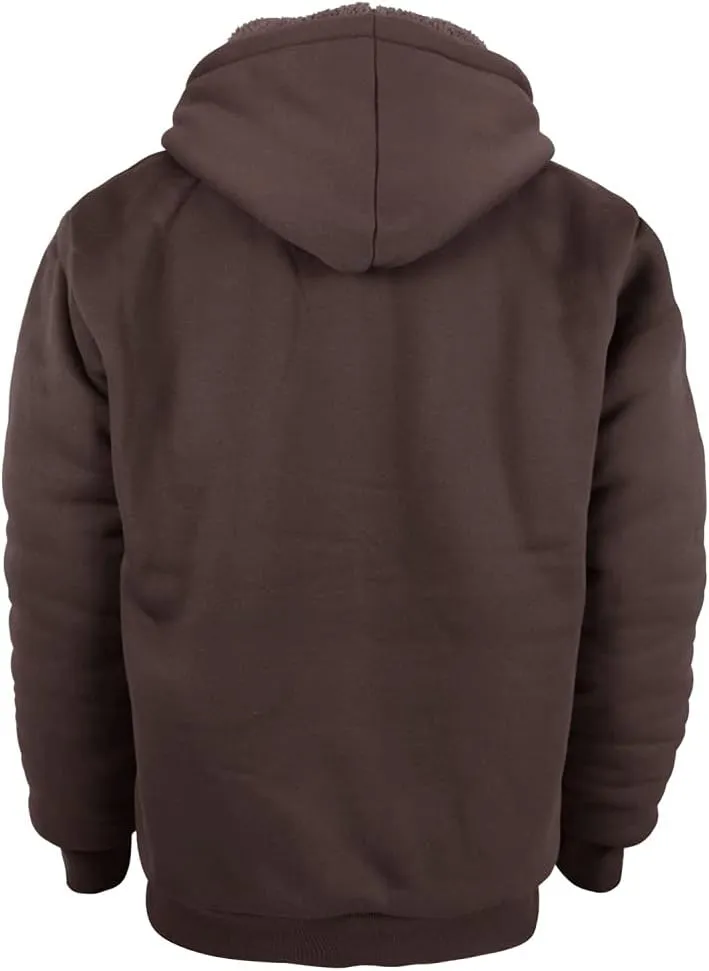 Gary Com Heavyweight Sherpa Hoodies for Men, Thick Fleece Lined Full Zip Up Winter Warm Sweatshirts Work Jackets