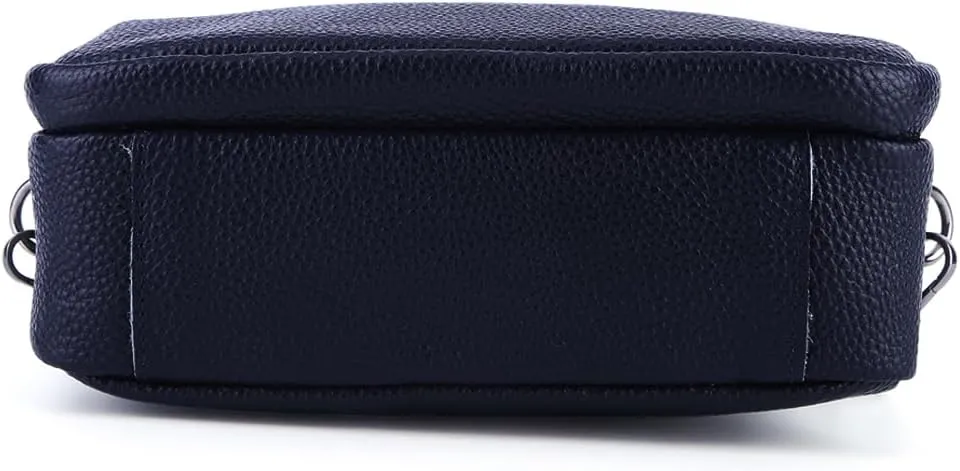 Genuine Leather Crossbody Bag for Women, Shoulder Bag with Adjustable Wide Strap Casual Ladies Handbag
