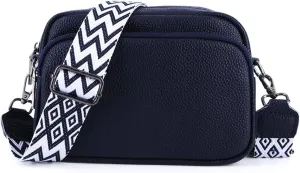 Genuine Leather Crossbody Bag for Women, Shoulder Bag with Adjustable Wide Strap Casual Ladies Handbag