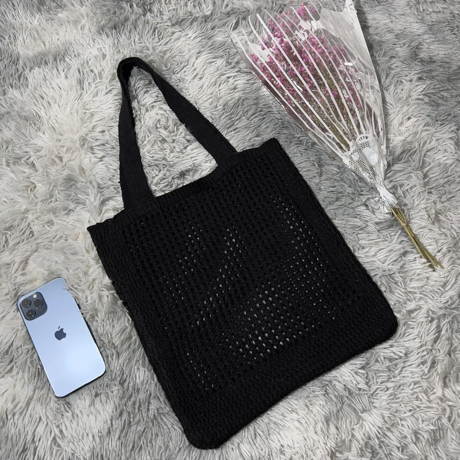 GGOOB Coconut Girl Aesthetic Crochet Tote Bag - Small, Cute Beach Bag