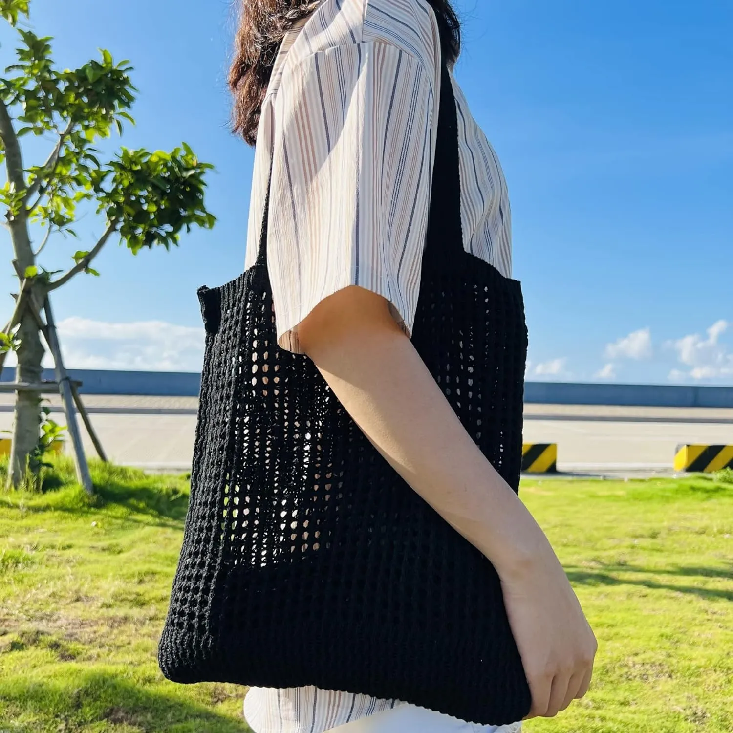 GGOOB Coconut Girl Aesthetic Crochet Tote Bag - Small, Cute Beach Bag
