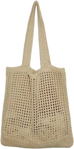 GGOOB Coconut Girl Aesthetic Crochet Tote Bag - Small, Cute Beach Bag