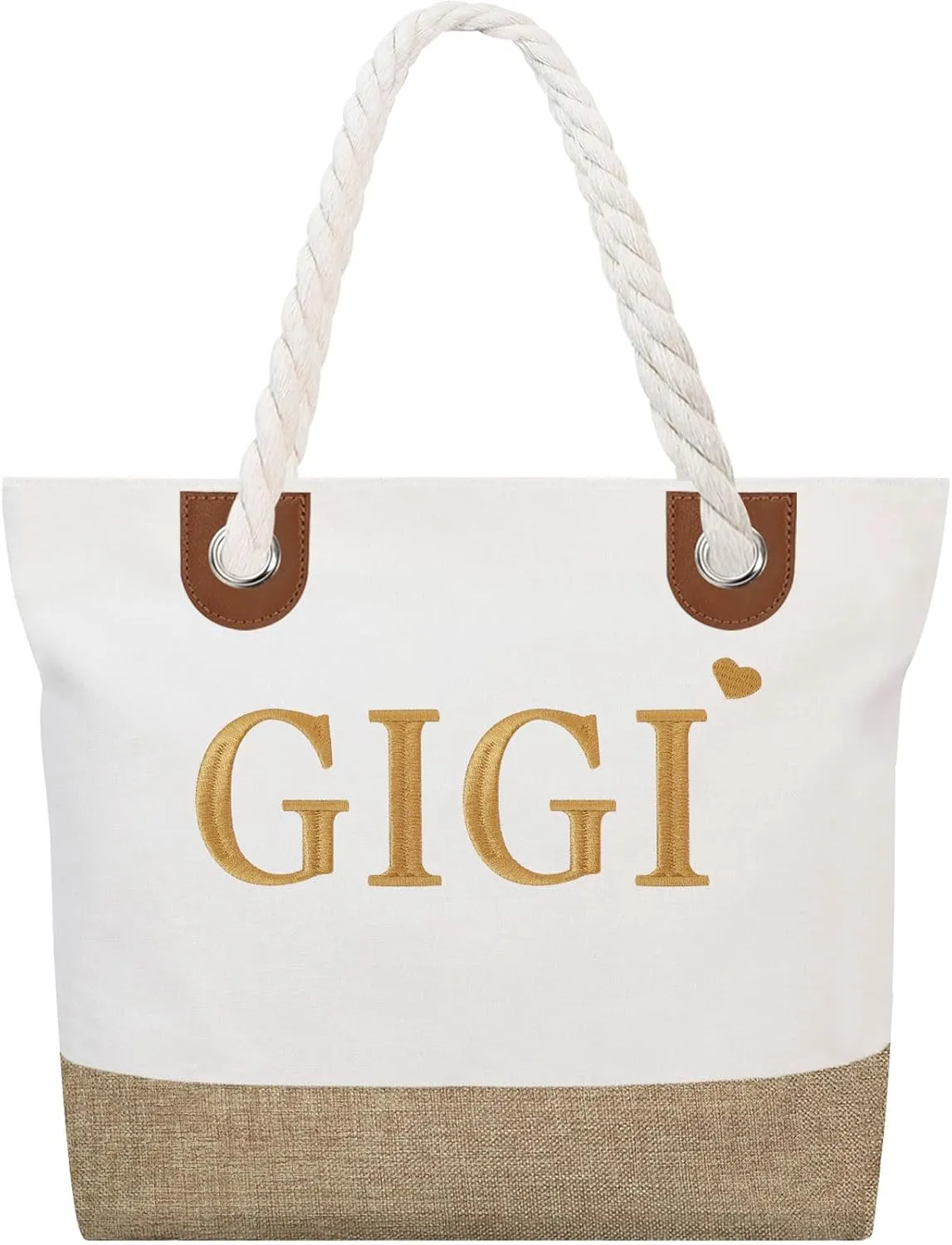 GhvyenntteS Gigi Gifts for Grandma, Birthday Gifts for Gigi Tote Bag with Zipper, Beach Tote Bag - Perfect for Birthday, Mothers Day, Christmas